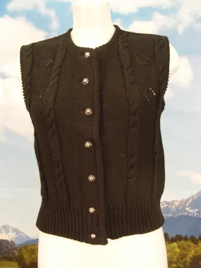 BERNAUER Leibchen Trachten Weste mit Vintage Zopfmuster Trachtenweste Gr.40