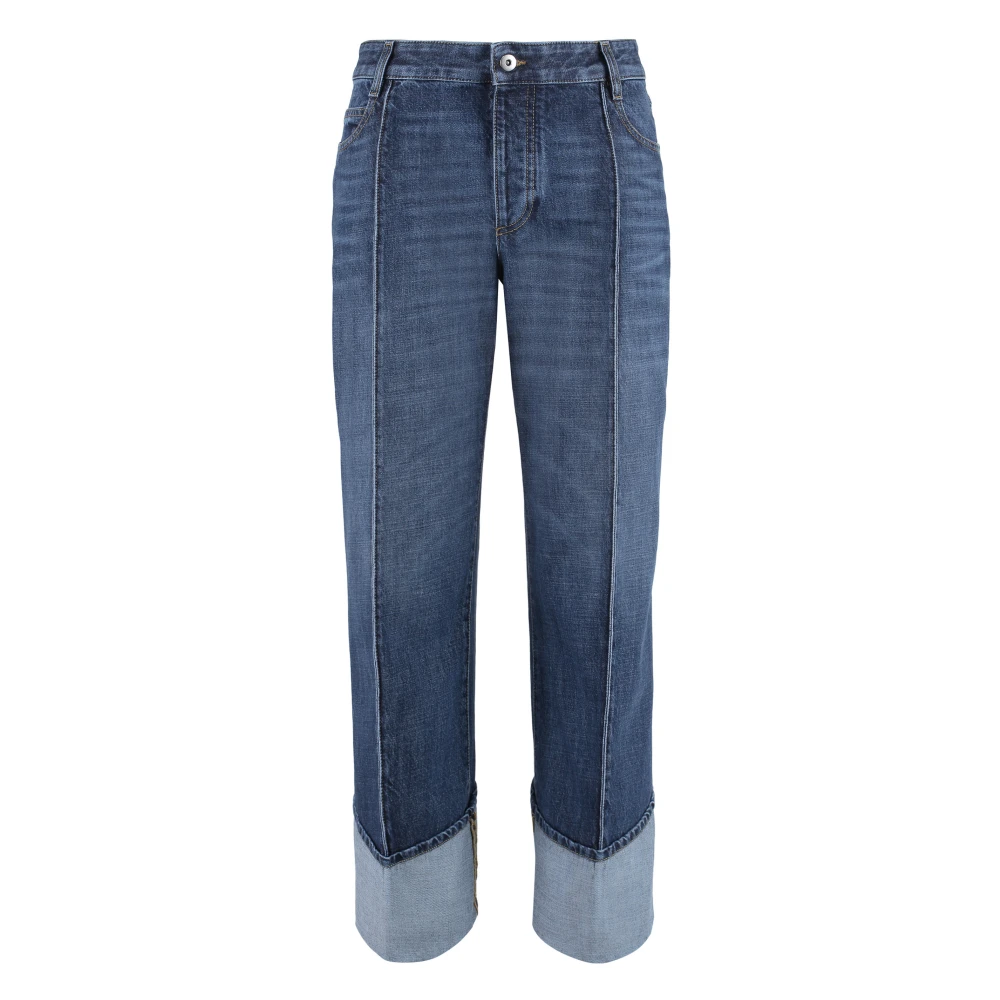 Cropped Jeans mit hochgekrempelten Bündchen