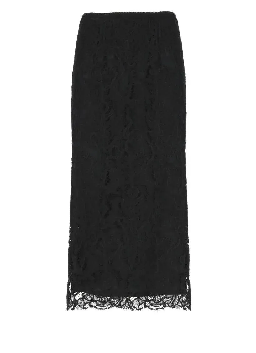   Fabiana Filippi  Black Lace Skirt Black  Midi-Röcke 