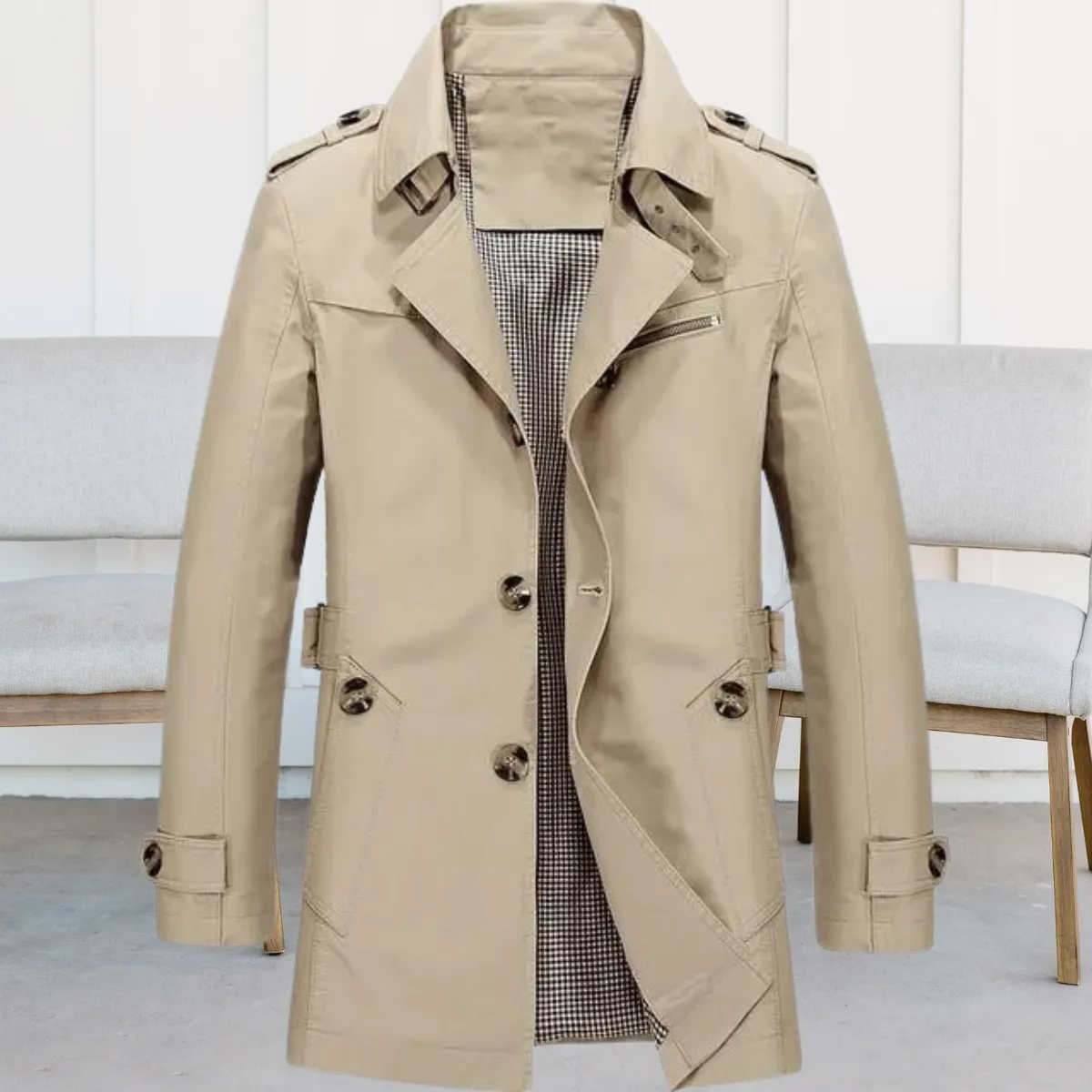 Heidi-Mode - Lässiger Windbreaker aus reiner Baumwolle