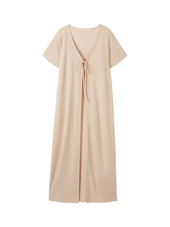 Langer Cardigan mit Waffelstruktur