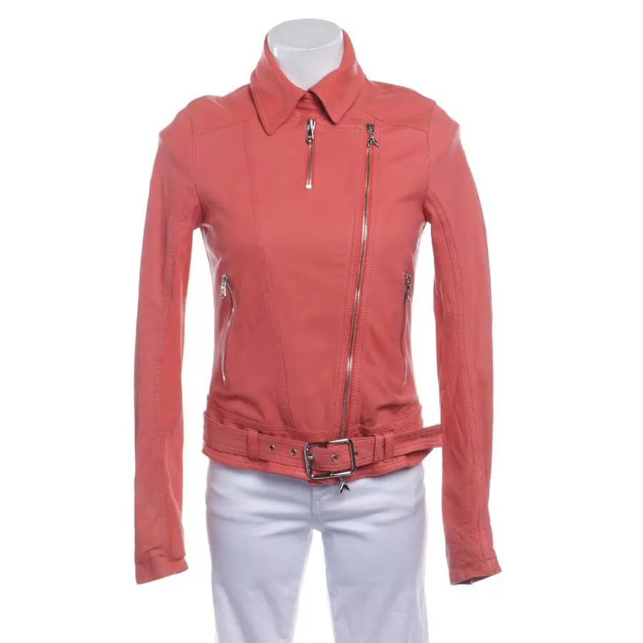Lederjacke 36 Orange