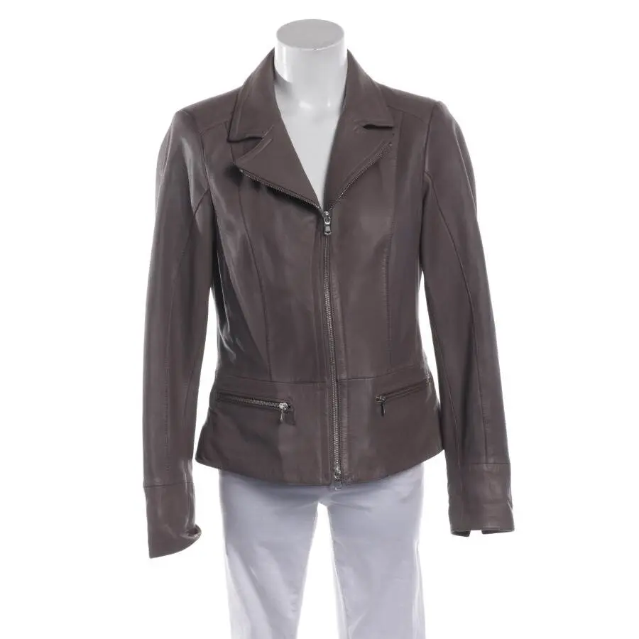 Lederjacke 40 Grau