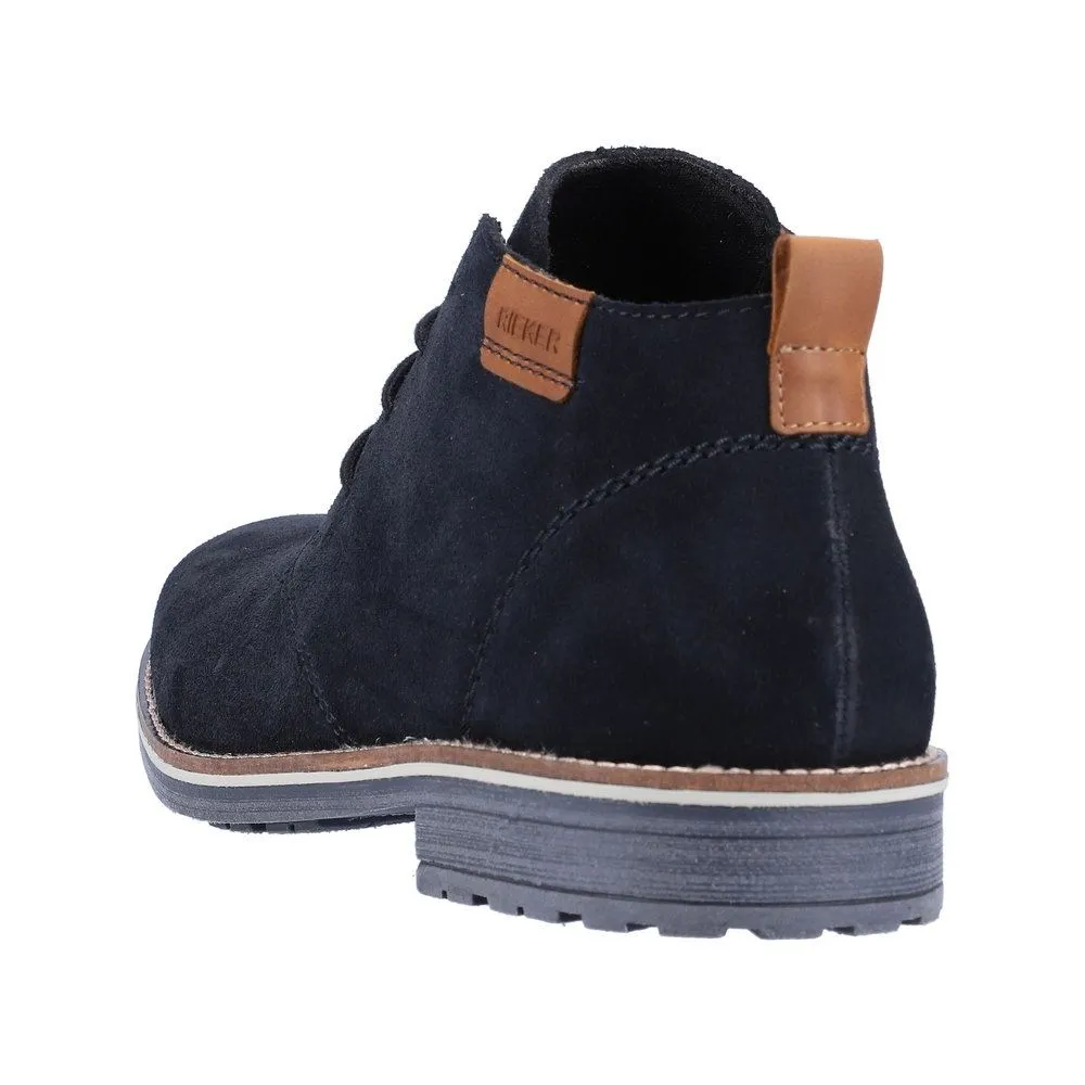Rieker Antistress Herren Schnürschuh Rauleder blau S23 33206-14