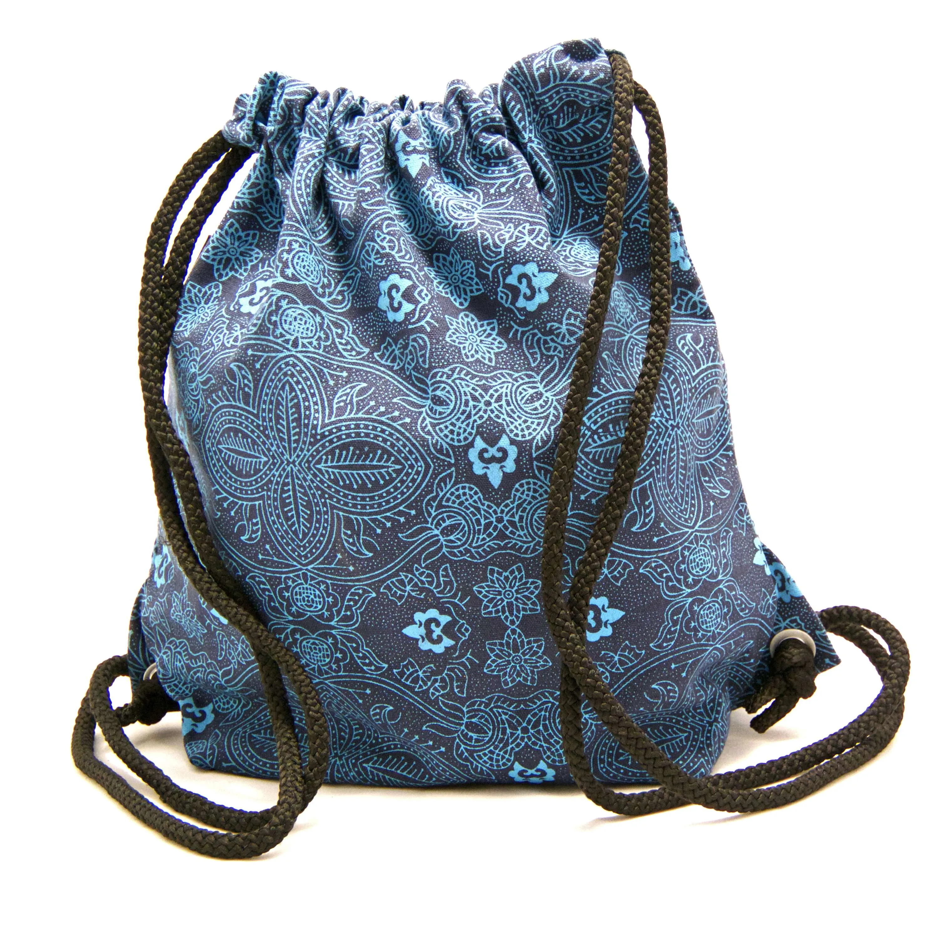 Rucksack Nijens Turnbeutel aus Stoff Canvas Blau Om Peethoo Bag - 03